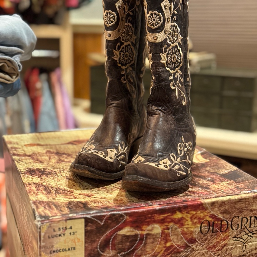 Old Gringo Chocolate and Cream Embroidered Boots